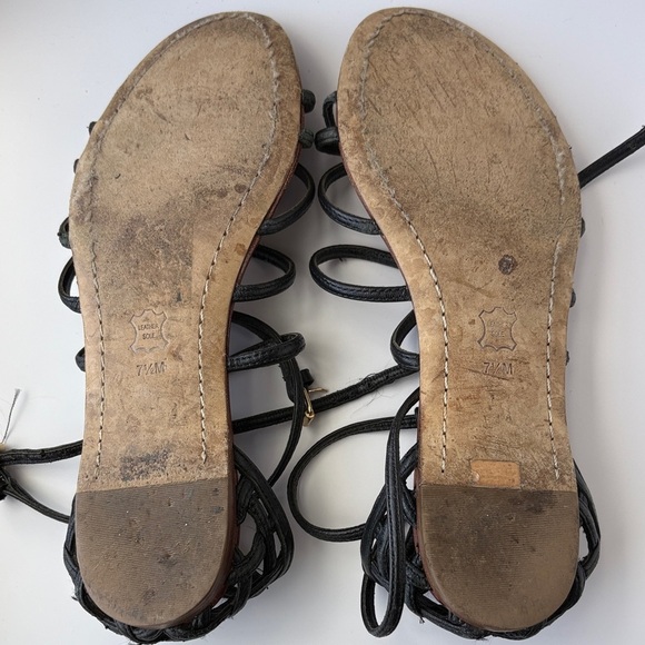 Tory Burch Brooke Leather Gladiator Sandals Black - Picture 2 of 7